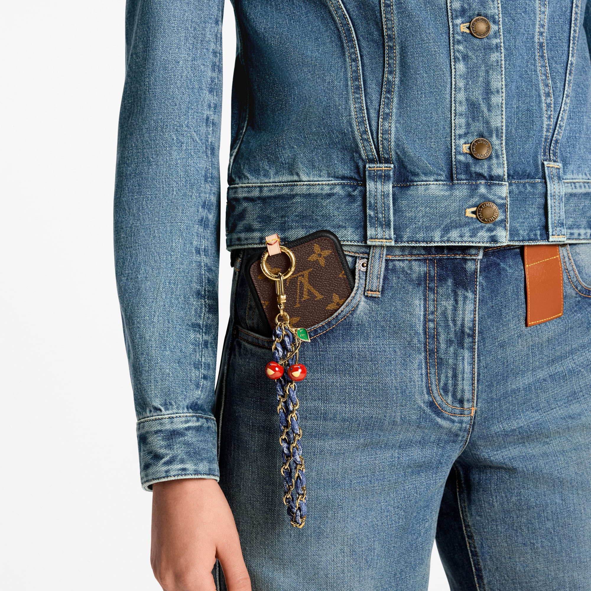 LV x TM Denim Cerise Phone Holder S00 - Accessories | LOUIS VUITTON